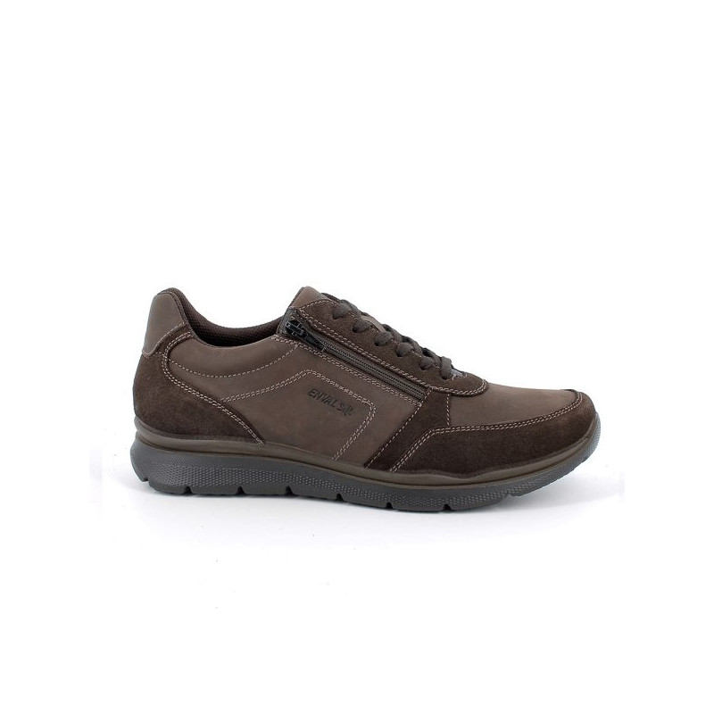 SNEAKERS ENVAL SOFT UOMO IN PELLE CAFFE' LACCI+ZIP 6720711