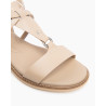 SANDALO CON TACCO NEROGIARDINI DONNA TAMIGI LINO TR BEVAGNA 592 BEIGE E615895D/453