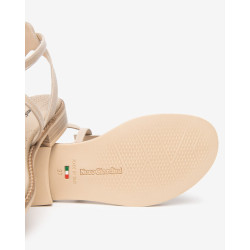 SANDALO CON TACCO NEROGIARDINI DONNA TAMIGI LINO TR BEVAGNA 592 BEIGE E615895D/453