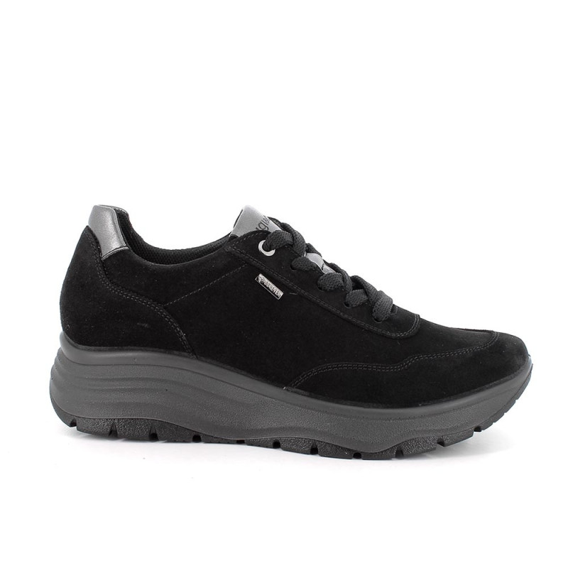 SNEAKERS CON ZEPPA IGI&CO DONNA IN PELLE NERO GORE-TEX 6657100