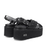 SANDALO CON ZEPPA CULT DONNA NANCY 3891 SANDAL W WEAV.LEATHER BLACK CLW389102