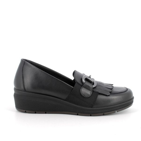 MOCASSINI ENVAL SOFT DONNA IN PELLE NERO ZEPPA 4,1CM 6763200