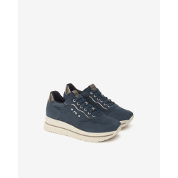 SNEAKERS CON ZEPPA NEROGIARDINI DONNA VELOUR INCANTO 225 T.BRILL ANTRACITE TR CORVARA KENNEDY I514105D/207