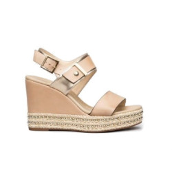 SANDALO CON ZEPPA NEROGIARDINI DONNA NEPAL CHAMPAGNE T.BRILL PLATINO E012450D/439