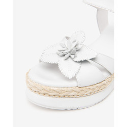 SANDALO CON ZEPPA NEROGIARDINI DONNA LOIRA BIANCO LOIRA BIANCO PU.MONOD.BAGHERIA E616012D/707  