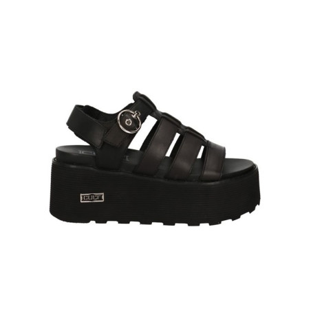 SANDALO CON ZEPPA CULT DONNA NANCY 4488 SANDAL W LEATHER BLACK CLW448800