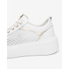 SNEAKERS NEROGIARDINI DONNA SKIPPER BIANCO T.PALLADIUM NET BIAN T.BRILL PLATINO 6074 PU. E615292D/707