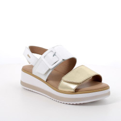 SANDALO CON ZEPPA IGI&CO DONNA PELLE SINTETICA BIANCO/ORO 5685422