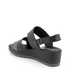 SANDALO CON ZEPPA IGI&CO DONNA NAPPA SOFT NERO 3666100