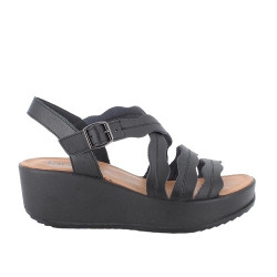 SANDALO CON ZEPPA IGI&CO DONNA PELLE SCIROCCO NERO 5668500