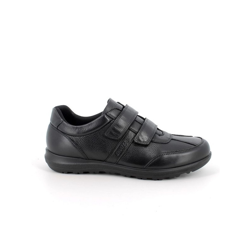 SNEAKERS ENVAL SOFT UOMO IN PELLE NERO DOPPIO VELCRO 6712200