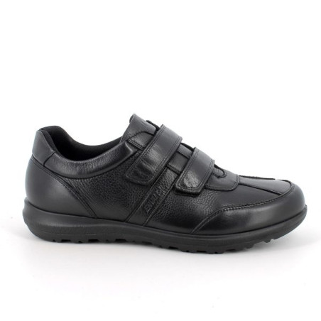 SNEAKERS ENVAL SOFT UOMO IN PELLE NERO DOPPIO VELCRO 6712200