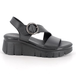 SANDALI CON ZEPPA IGI&CO DONNA CON STRAP VITELLO NERO 1189600       
