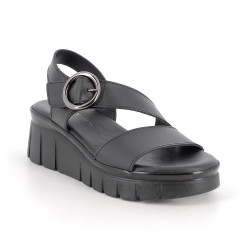 SANDALI CON ZEPPA IGI&CO DONNA CON STRAP VITELLO NERO 1189600       