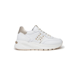 SNEAKERS NEROGIARDINI DONNA PELLE TESSUTO BIANCO E409853D/707
