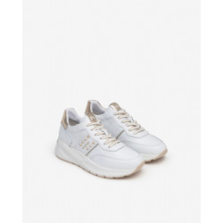 SNEAKERS NEROGIARDINI DONNA PELLE TESSUTO BIANCO E409853D/707