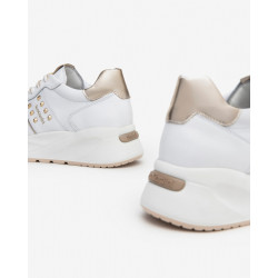 SNEAKERS NEROGIARDINI DONNA PELLE TESSUTO BIANCO E409853D/707