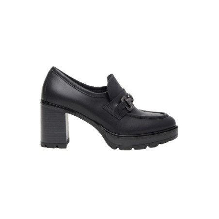 MOCASSINI NEROGIARDINI DONNA GUANTO NERO TR PONZA TACO 8CM I411432D/100