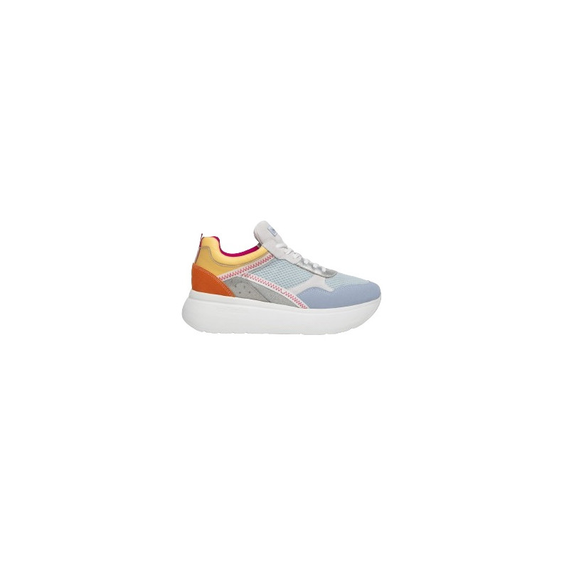 SNEAKERS NEROGIARDINI DONNA VELOUR FIORDALISO  CELESTE 182 ETOILE ARGENTO VELOUR E409820D/623