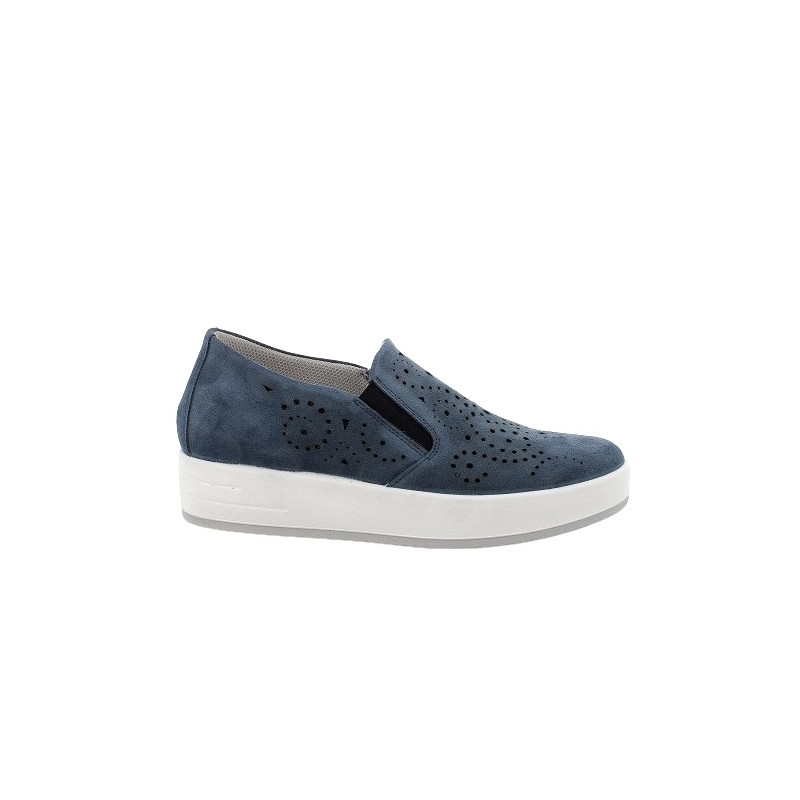 SNEAKERS SLIP-ON IGI&CO DONNA SCAMOSCIATO/TESSUTO BLU 5657311 1