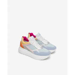 SNEAKERS NEROGIARDINI DONNA VELOUR FIORDALISO  CELESTE 182 ETOILE ARGENTO VELOUR E409820D/623