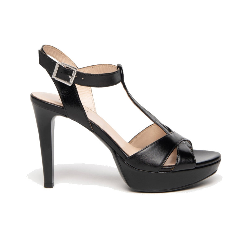 SANDALI CON TACCO NEROGIARDINI DONNA NAPPA PANDORA NERO TPU CASERTA DAMA NERO TACCO 10CM E307230DE/100