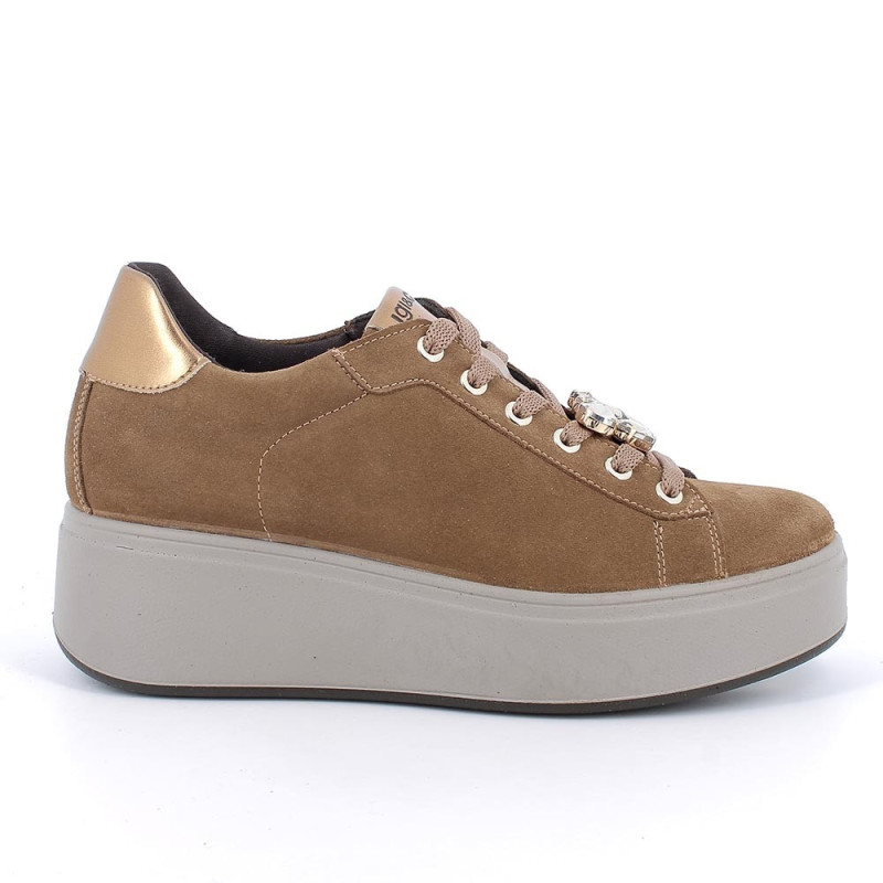 SNEAKERS CON ZEPPA IGI&CO DONNA SCAM.SUPER10/12 COGNAC 8671244