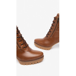 TRONCHETTI  NEROGIARDINI DONNA IN PELLE COLORE CUOIO TACCO 8 CM I308971D/400