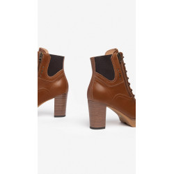 TRONCHETTI  NEROGIARDINI DONNA IN PELLE COLORE CUOIO TACCO 8 CM I308971D/400