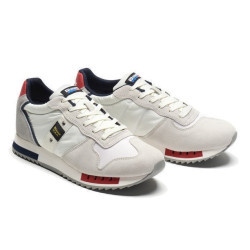 SNEAKERS BLAUER UOMO S3QUEENS01/MES-QUEENS01-WHITE/RED/NAVY