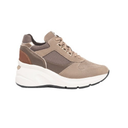 SNEAKERS CON TACCO NEROGIARDINI DONNA IN CAMOSCIO E PELLE TESSUTO 6CM TALPA I308312D/501