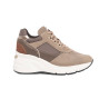 SNEAKERS CON TACCO NEROGIARDINI DONNA IN CAMOSCIO E PELLE TESSUTO 6CM TALPA I308312D/501