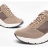 SNEAKERS CON TACCO NEROGIARDINI DONNA IN CAMOSCIO E PELLE TESSUTO 6CM TALPA I308312D/501