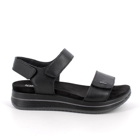 SANDALI CON ZEPPA IGI&CO DONNA NAPPA SOFT NERO  CON STRAP 1174855    