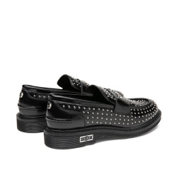 MOCASSINI CULT DONNA SABBATH 4575 LOW W SHINY LEAT. BLACK/SILVER STUDS CLW457500