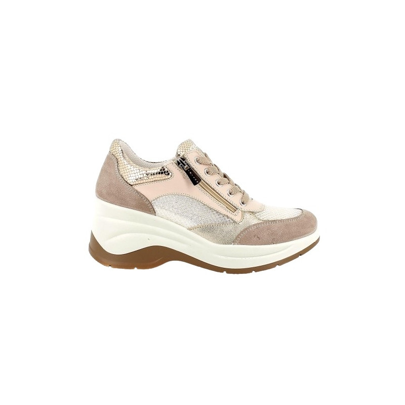 SNEAKERS IGI&CO DONNA PELLE/TESSUTO LAMINATO VISONE 5655711