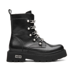 ANFIBIO CULT DONNA SLASH 4583 MID W LEATHER BLACK/SILVER CHAIN CLW458300