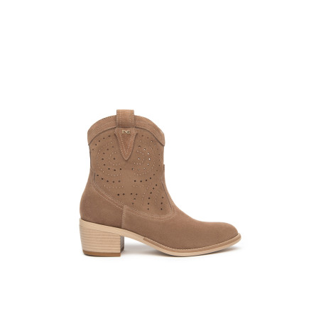 STIVALETTI CON TACCO NEROGIARDINI DONNA VELOUR MOU TR BASILEA 828 NATURALE TACCO 5CM E615121D/442