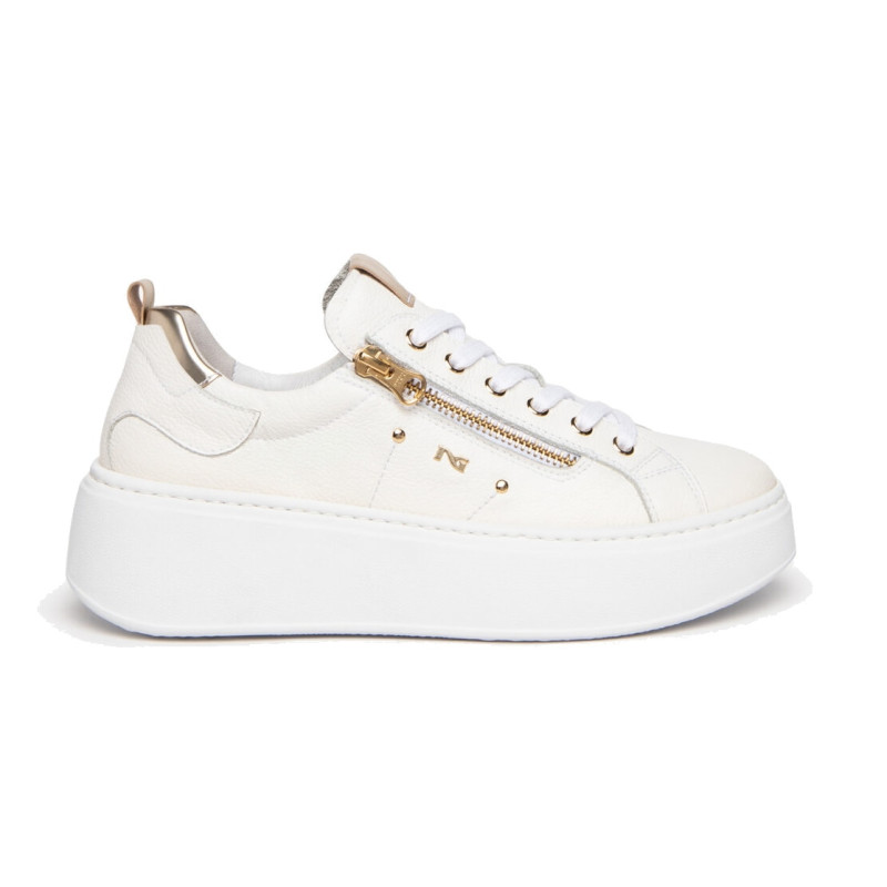 SNEAKERS NEROGIARDINI DONNA PELLE BIANCO PLATFORM 5CM E306541D/707