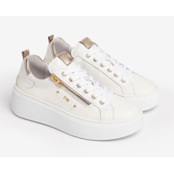 SNEAKERS NEROGIARDINI DONNA PELLE BIANCO PLATFORM 5CM E306541D/707