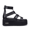 SANDALO CON ZEPPA CULT DONNA NANCY 3459 W LEATHER BLACK CLW345900