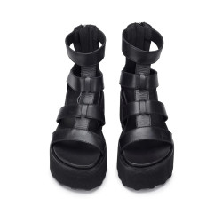 SANDALO CON ZEPPA CULT DONNA NANCY 3459 W LEATHER BLACK CLW345900