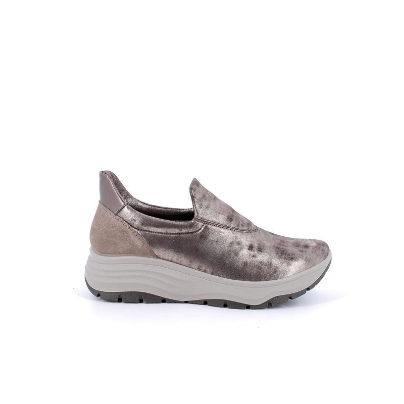 SNEAKERS SLIP-ON ENVAL SOFT DONNA TAUPE LAMINATO 6776933