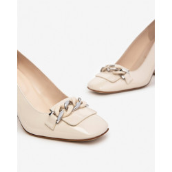 DECOLLETE' NEROGIARDINI VERNICE LATTE TACCO 8CM E409491D/711