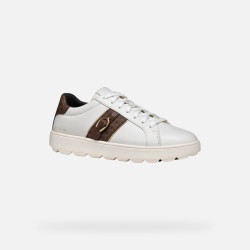 SNEAKERS GEOX DONNA SPHERICA ECUB-1 BIANCO/MARRONE SCURO D46WEA 08504 C0356