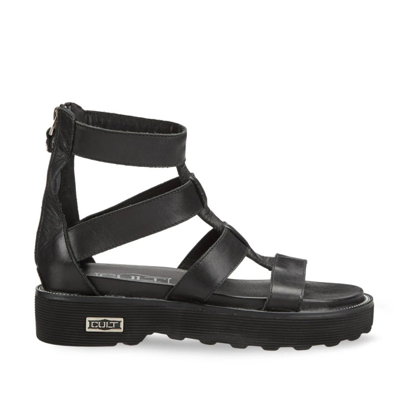 SANDALO CON ZEPPA CULT DONNA ZIGGY 3290 W LEATHER BLACK CLW329000