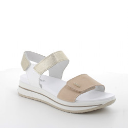 SANDALO CON ZEPPA IGI&CO DONNA NABUK CAPRA BEIGE/BIANCO 5677722