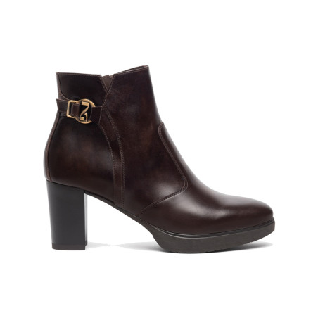 TRONCHETTI NEROGIARDINI DONNA IN PELLE TESTA DI MORO 7CM I308241D/3000