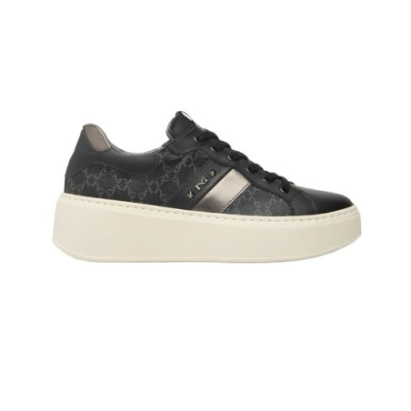 SNEAKERS  NEROGIARDINI DONNA GUANTO NERO T.GIOVE NERO/GRIGIO  T.BRILL ANTRACITE PU.GUATEM I514210D/100