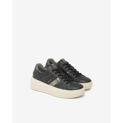 SNEAKERS  NEROGIARDINI DONNA GUANTO NERO T.GIOVE NERO/GRIGIO  T.BRILL ANTRACITE PU.GUATEM I514210D/100